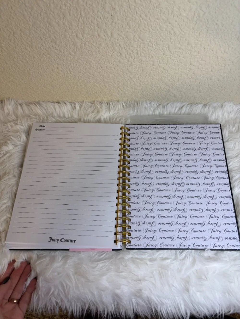 Juicy Couture Large Journal Crown Pen Black Gold 316 Pages NWT